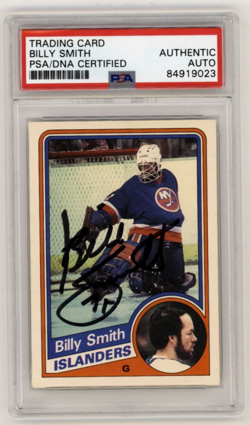 Billy Smith 1984-85 O-Pee-Chee OPC #135 Signed PSA Authentic Auto Blk Islanders0