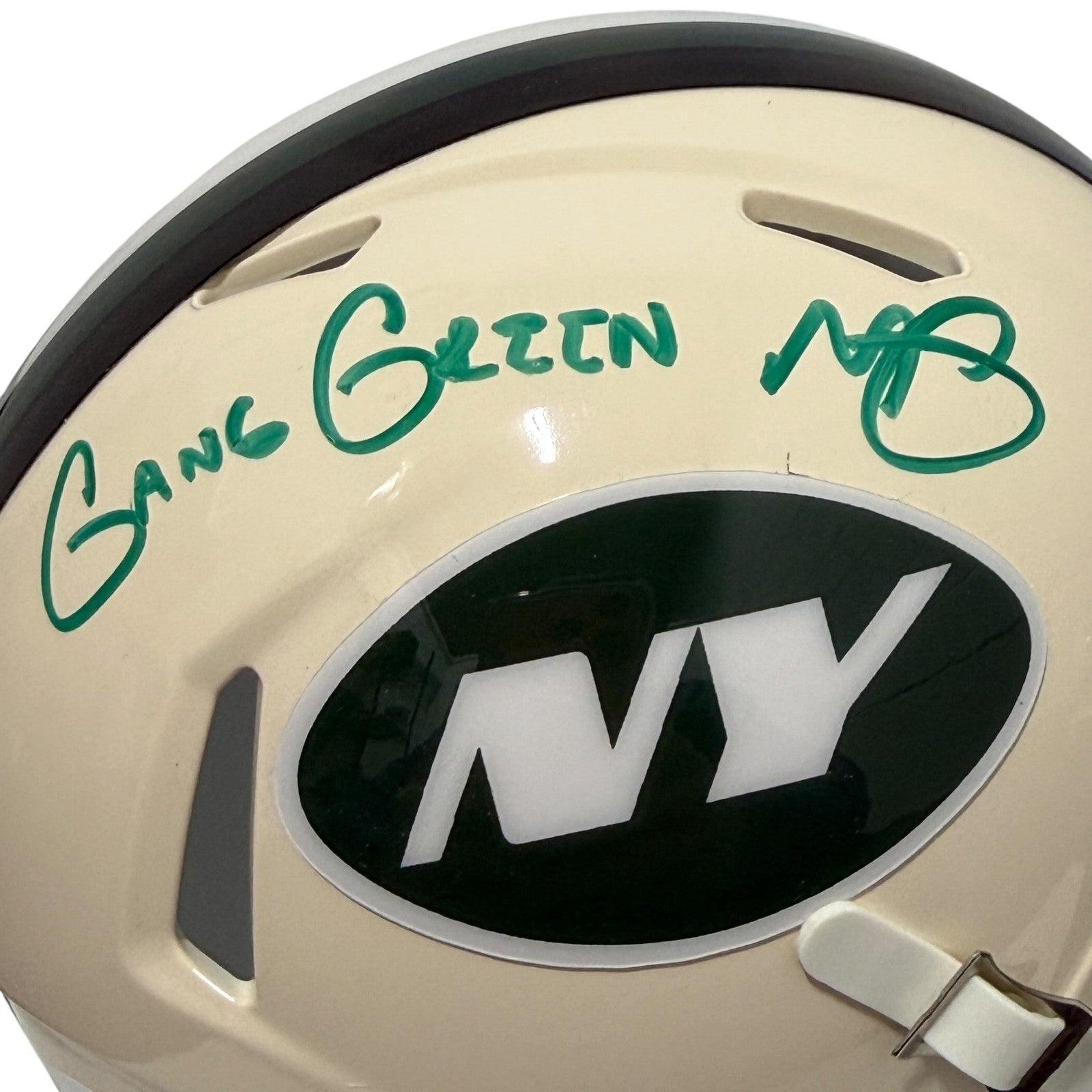 Minkah Fitzpatrick Signed Jets Retro Mini Helmet w/ Gang Green JSA Witness COA1