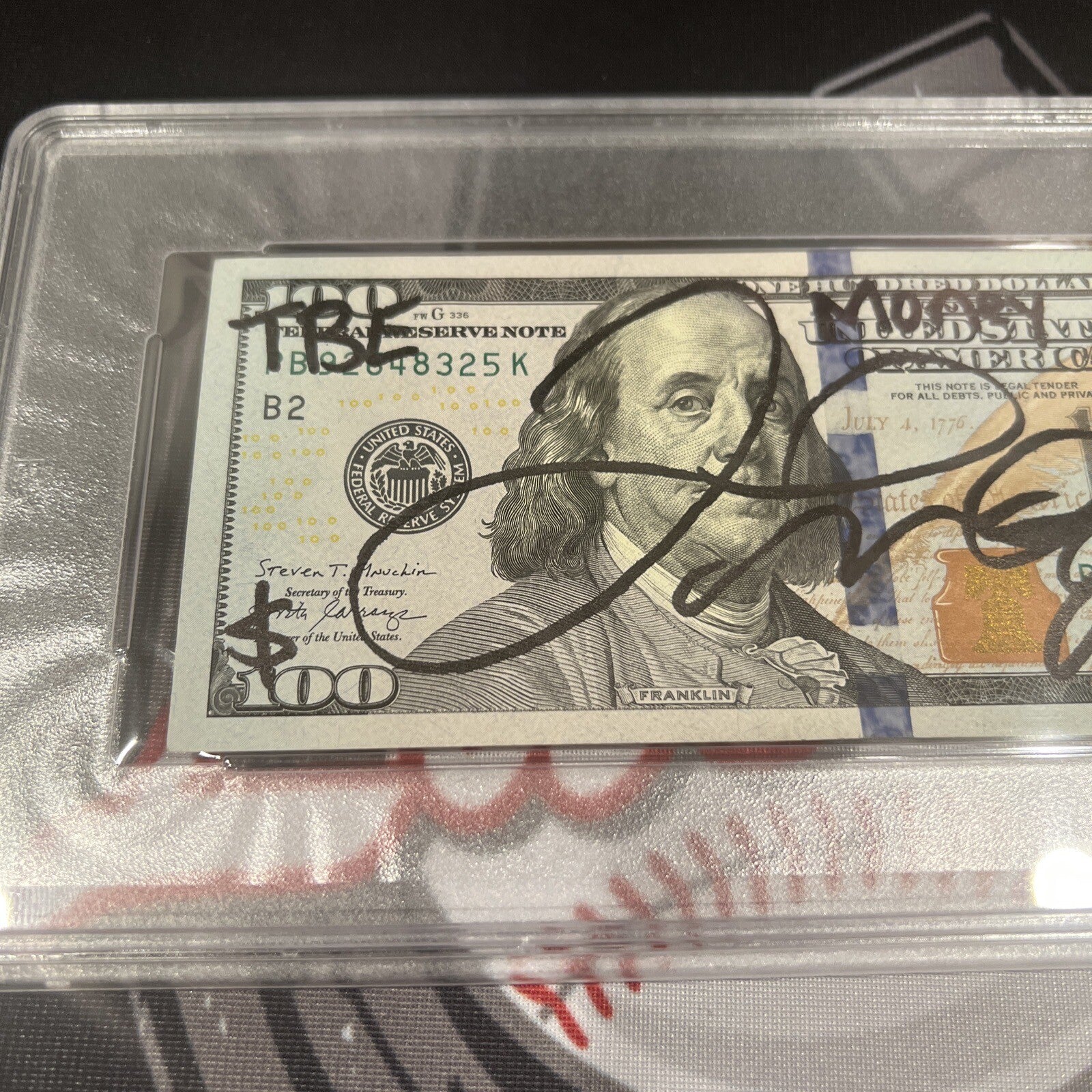 Floyd Mayweather Jr. Signed $100 Bill US Currency x4 Inscription PSA Auth Auto B1