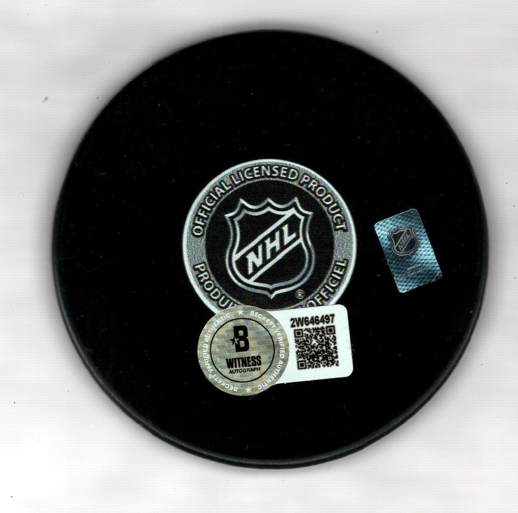 Chris Chelios Signed Auto Red Wings Farewell Joe Puck w HOF 2013 Beckett BAS COA1