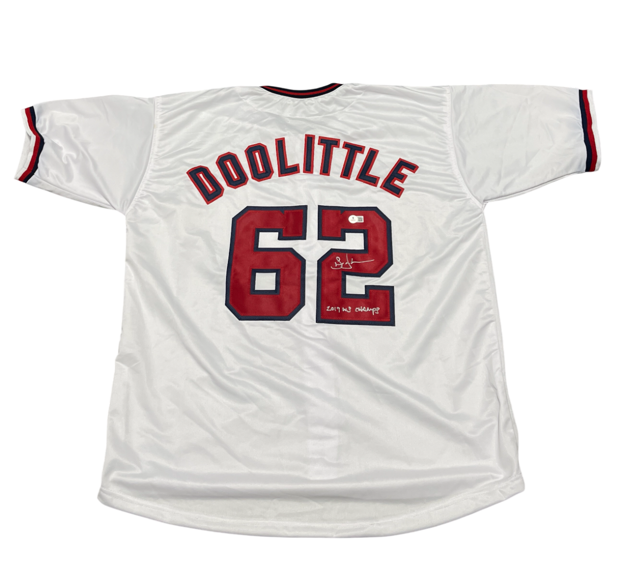 Sean Doolittle Signed Washington Custom Jersey w/ 2019 WSC Beckett BAS COA0