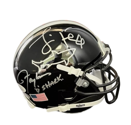 Jamie Foxx & Lawrence Taylor Signed Any Given Sunday Sharks Mini Helmet PSA JSA0