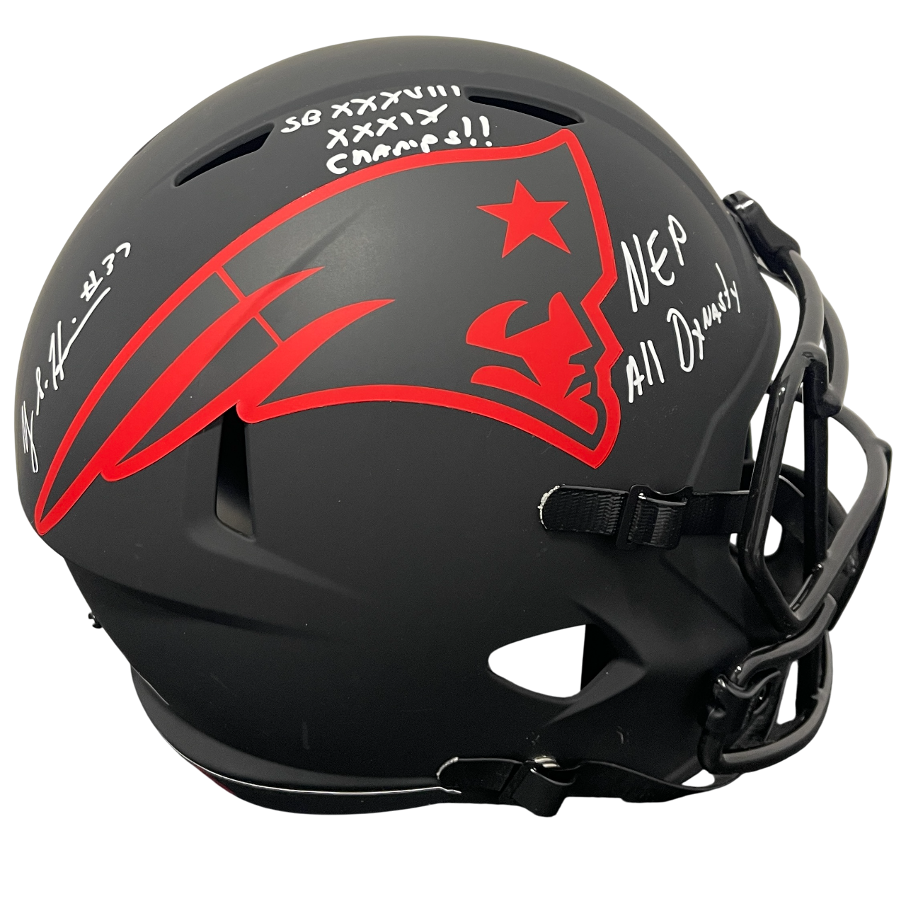 Rodney Harrison Signed Patriots Eclipse Full Size Helmet 2 Ins Beckett W BAS COA0