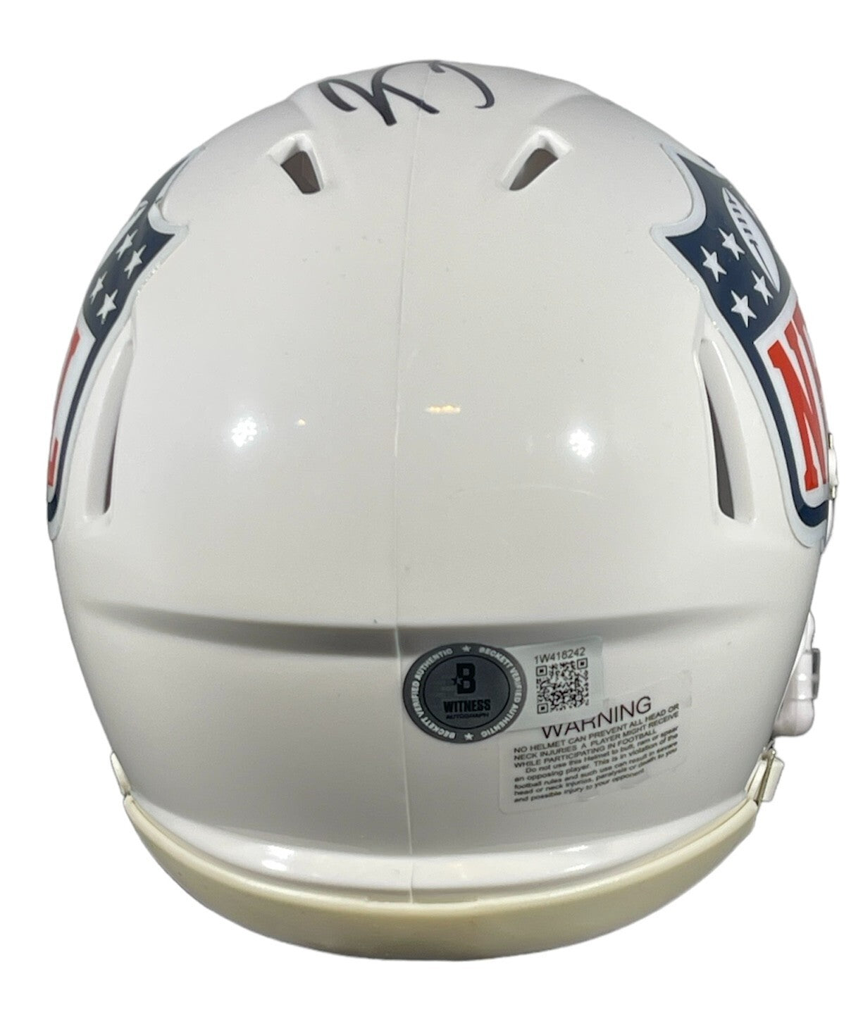 Brady Cook Signed NFL Logo White Mini Helmet w/ Full Name Beckett BAS COA2