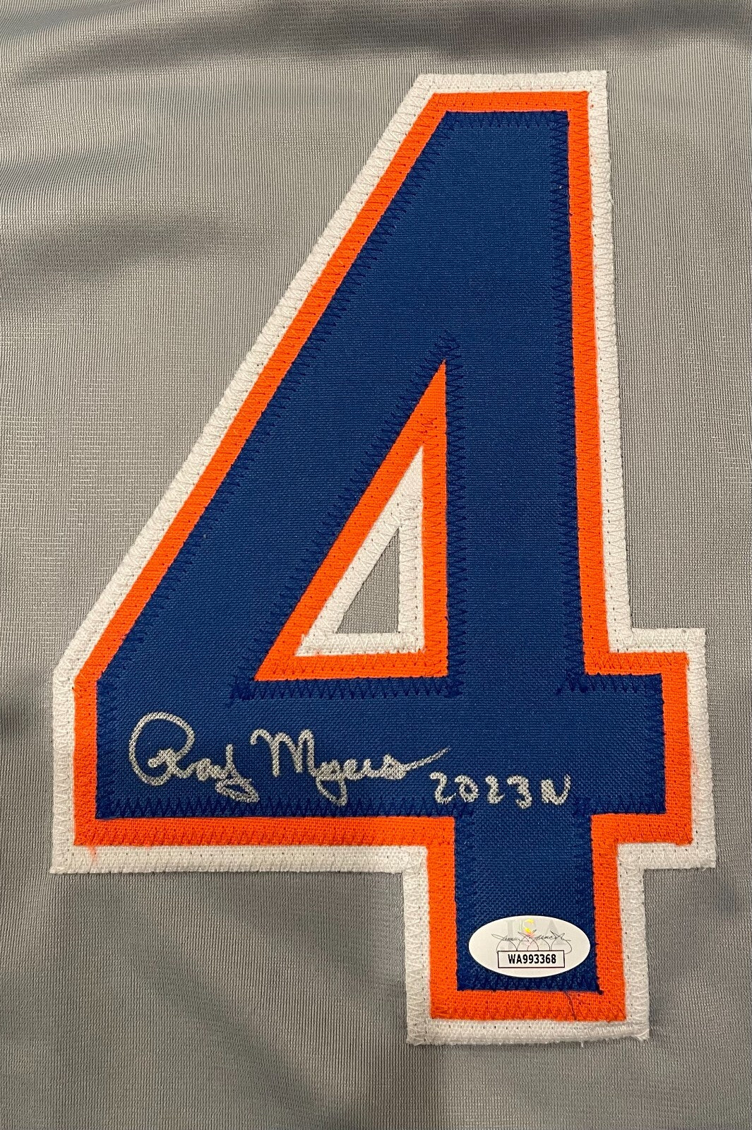 Randy Myers Signed NY Mets Custom Jersey w/ 1986 WS Champs Beckett BAS COA1