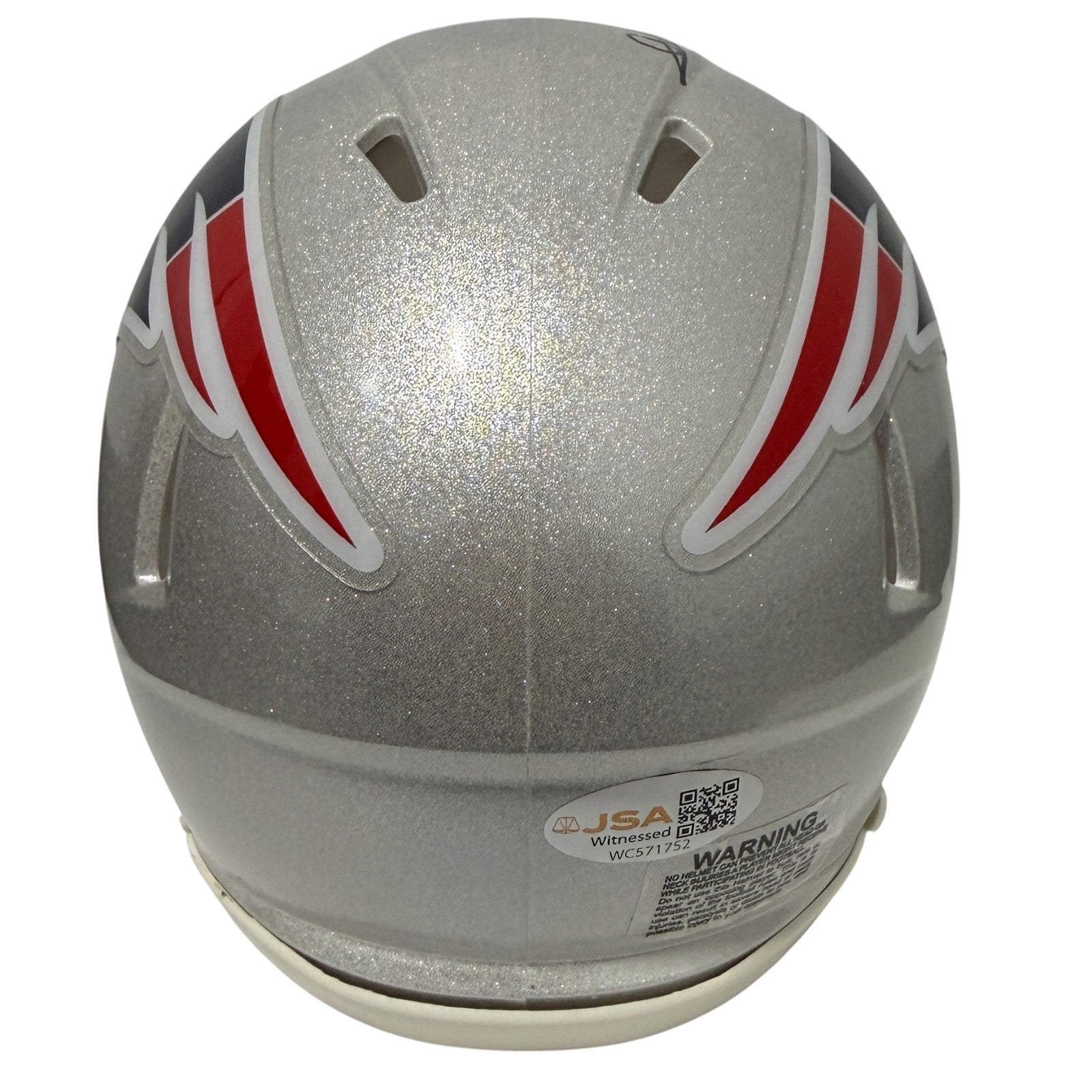 Andres Borregales Signed New England Patriots Speed Mini Helmet JSA Witness COA2