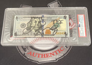 Floyd Mayweather Jr. Signed $100 Bill US Currency x4 Inscription PSA Auth Auto D0