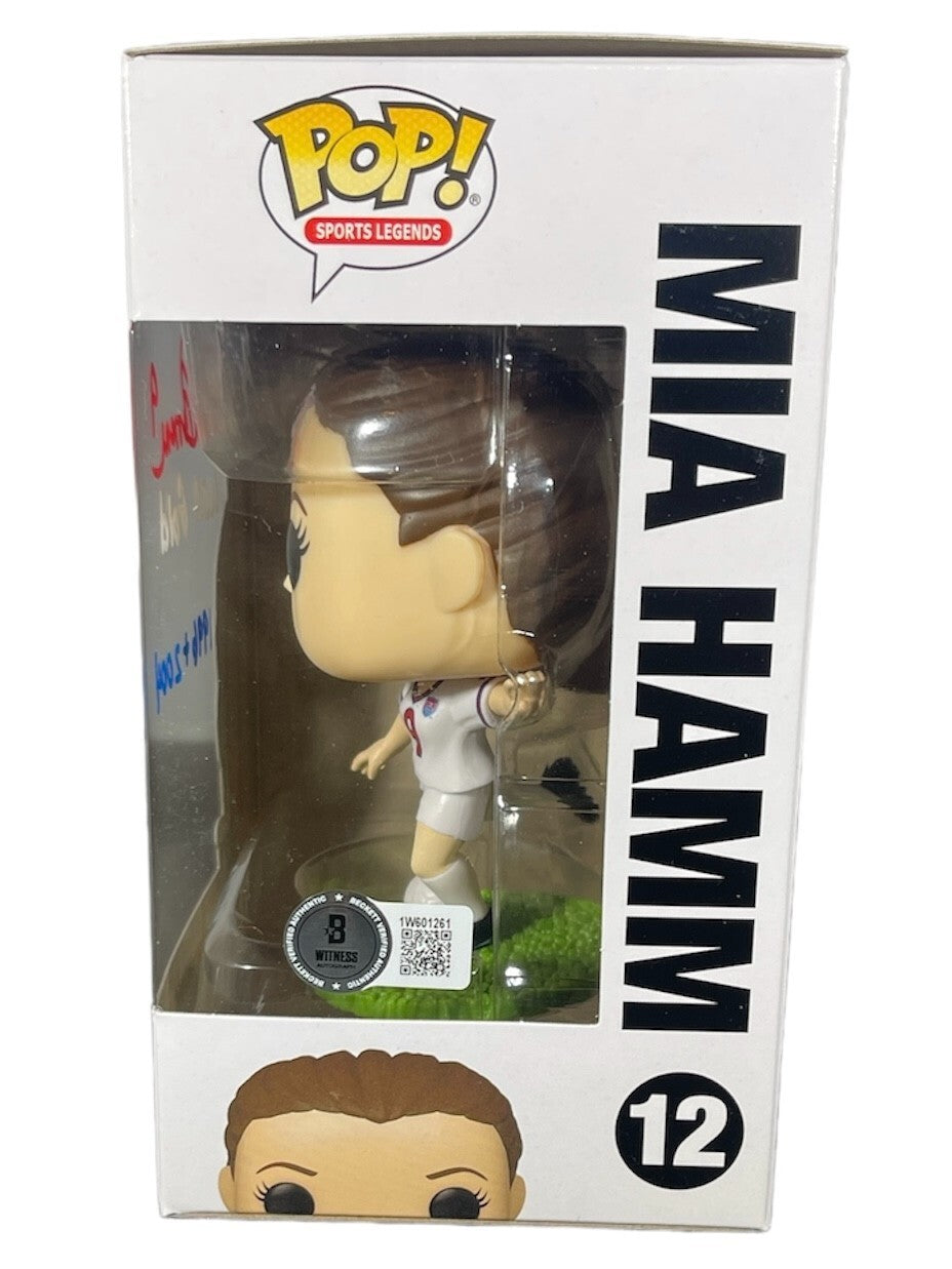 Mia Hamm Signed Auto USA Soccer Funko Pop #12 USA Gold 96 04 Beckett BAS COA RWB3