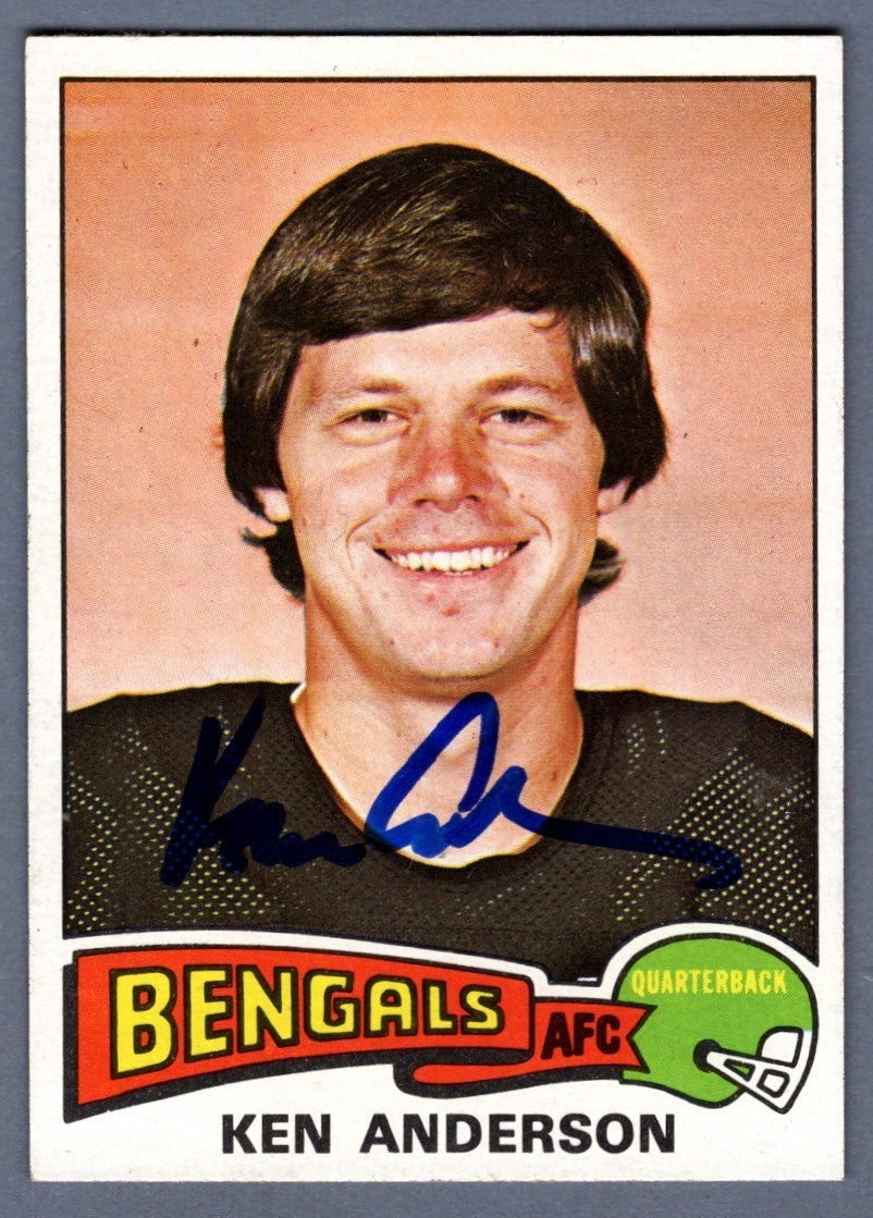 Ken Anderson Signed Autographed 1975 Topps #160 LSCM COA Cincinnati Bengals0