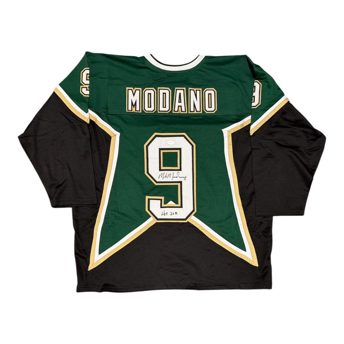 Mike Modano Signed Autographed Dallas Stars Custom Jersey w/ HOF 2014 JSA COA0
