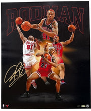 Dennis Rodman Signed Chicago Bulls Collage 20x24 Photo #23/91 Upper Deck UDA COA0