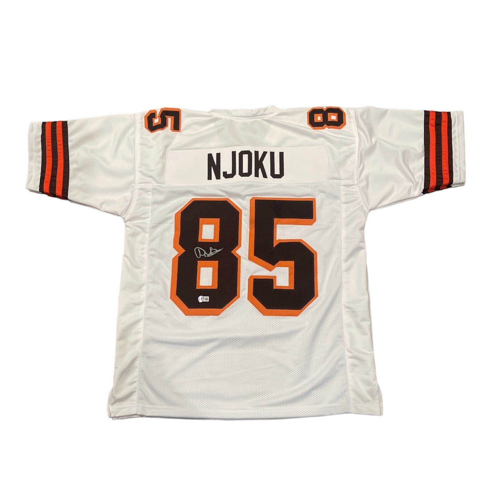 David Njoku Signed Cleveland Browns Custom Jersey Beckett Witness BAS COA0