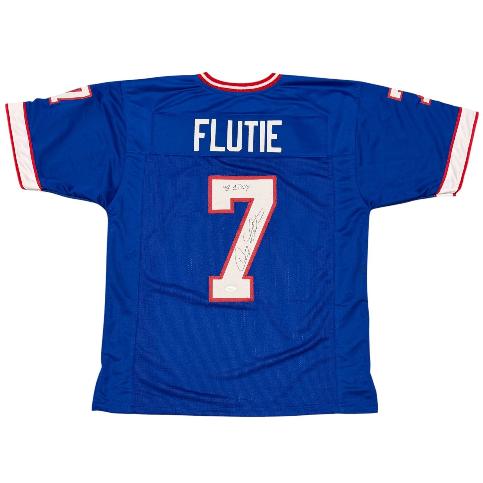 Doug Flutie Signed Buffalo Bills Custom Jersey w/ 98 CPOY JSA Witness COA0