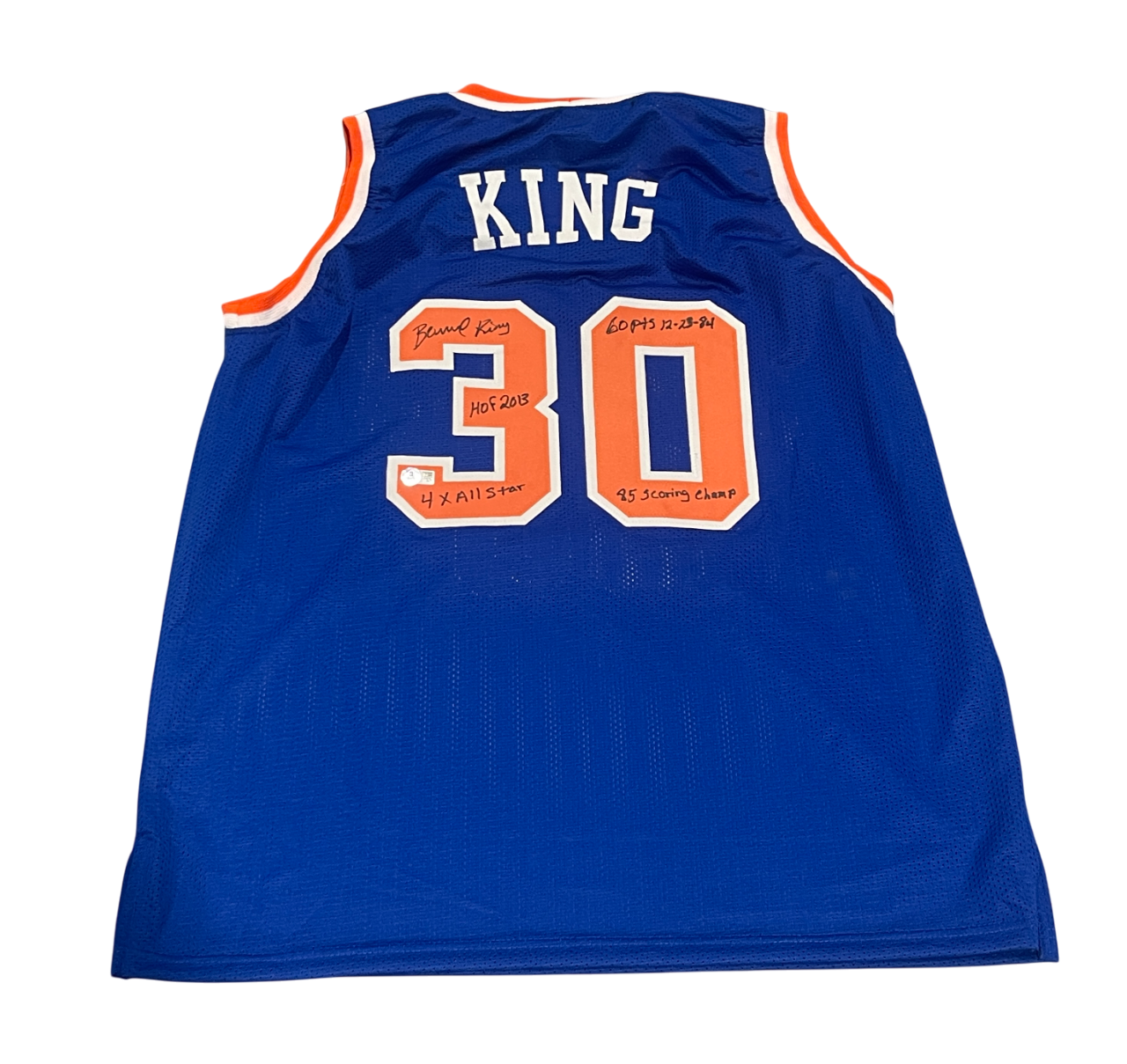 Bernard King Signed New York Knicks Custom Jersey w/ 4 Insc Beckett Wit BAS COA0