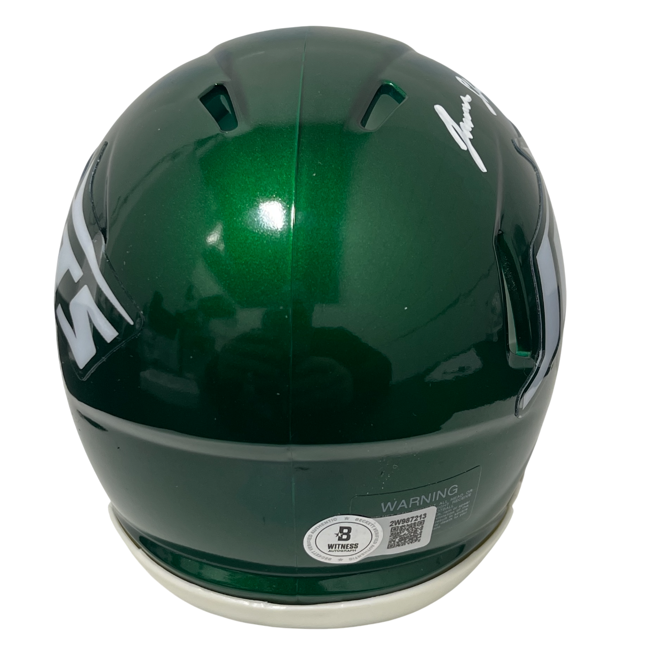 Jamien Sherwood Signed New York Jets Speed Mini Helmet Beckett Witness BAS COA2