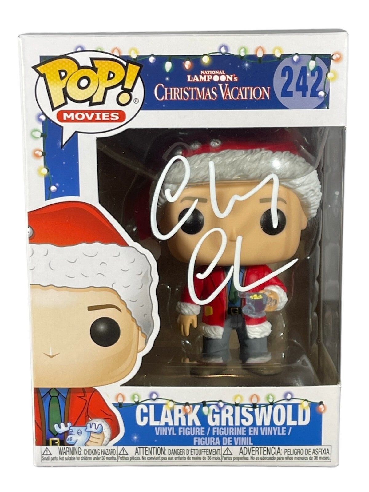 Chevy Chase Signed Auto Clark Griswold Christmas Vacation Funko Pop #242 BAS COA0