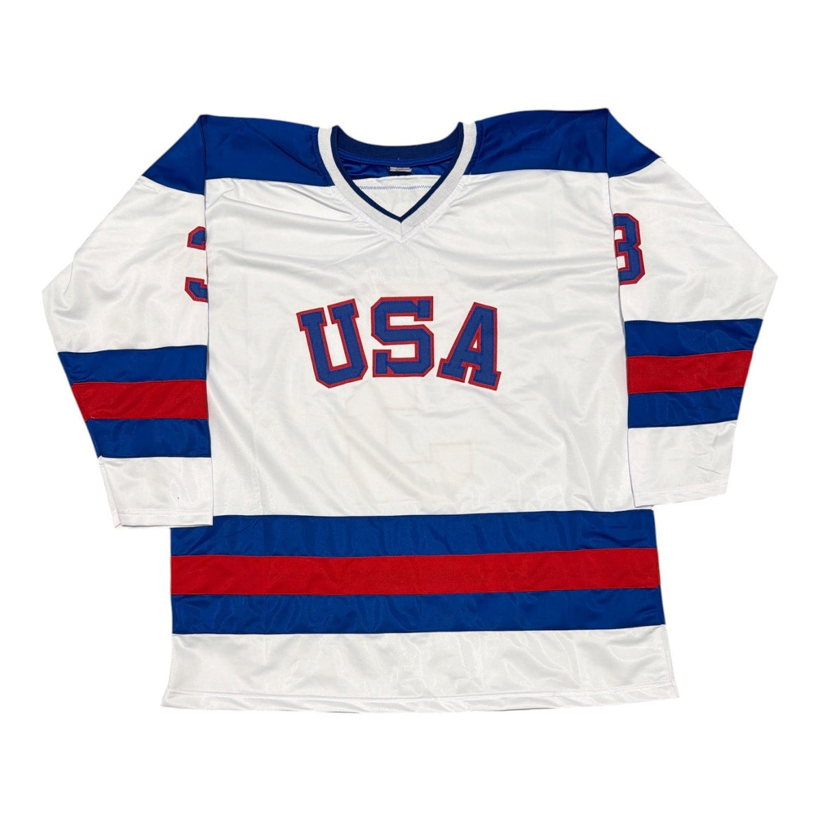 Ken Morrow Signed USA Custom Jersey w/ 80 Gold Miracle on Ice Beckett W BAS COA2