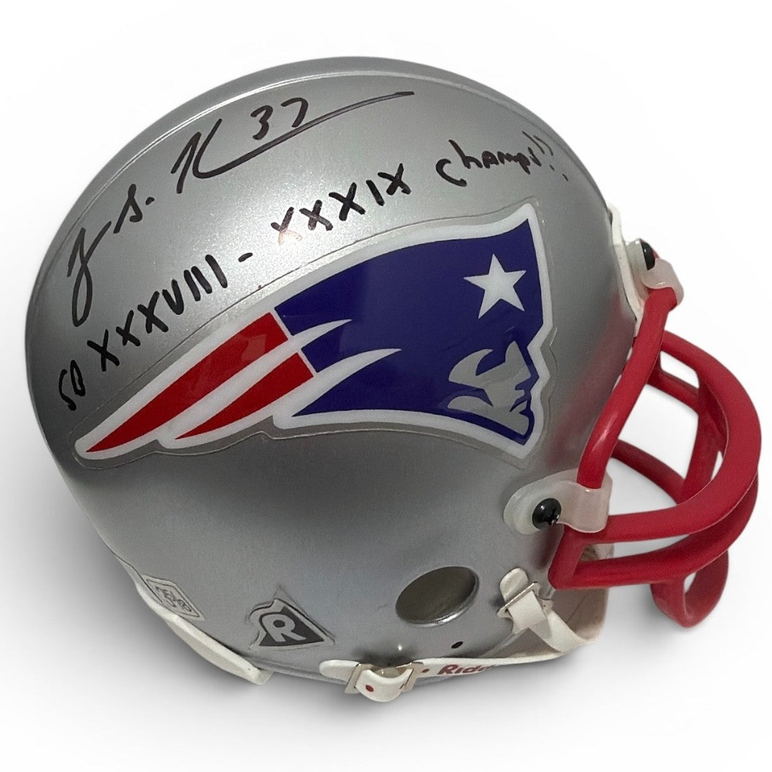 Rodney Harrison Signed Patriots VSR4 Mini Helmet w/ SB Champs Beckett W BAS COA0