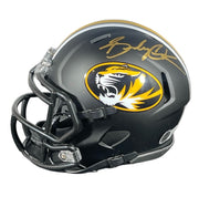 Brady Cook Signed Missouri Tigers Black Mini Helmet w/ Full Name Beckett COA0