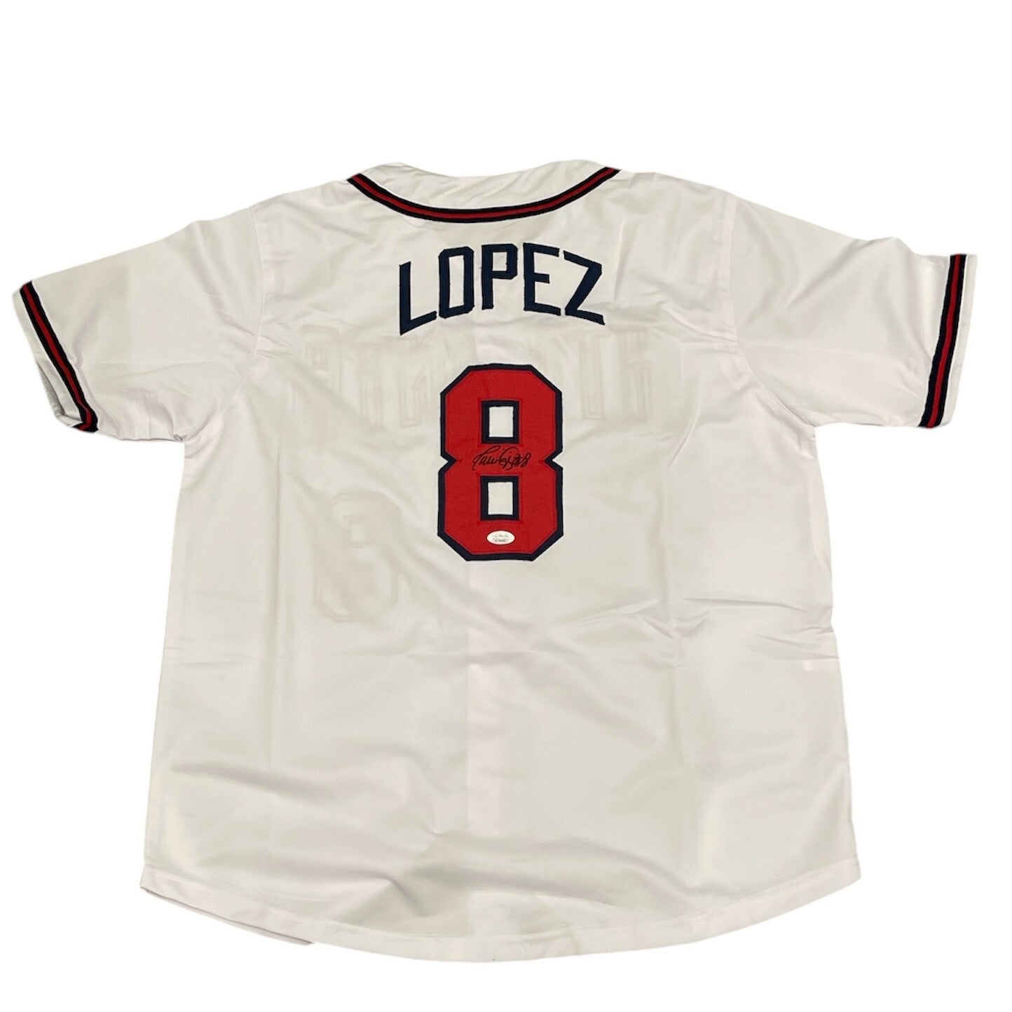 Javier Lopez Signed Auto Autographed Atlanta Braves Jersey JSA COA0
