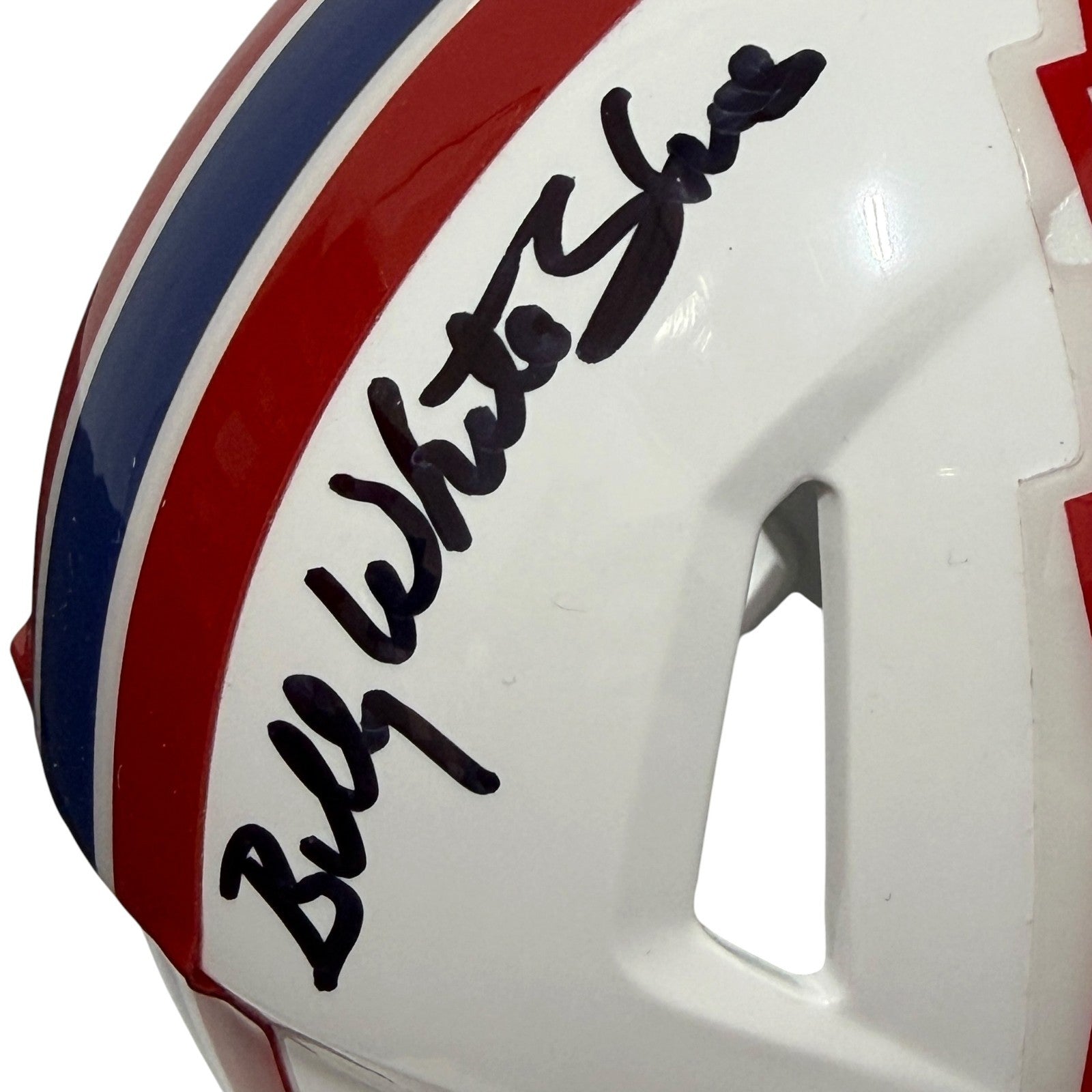 Billy White Shoes Johnson Signed Houston Oilers Speed Mini Helmet JSA Wit COA1