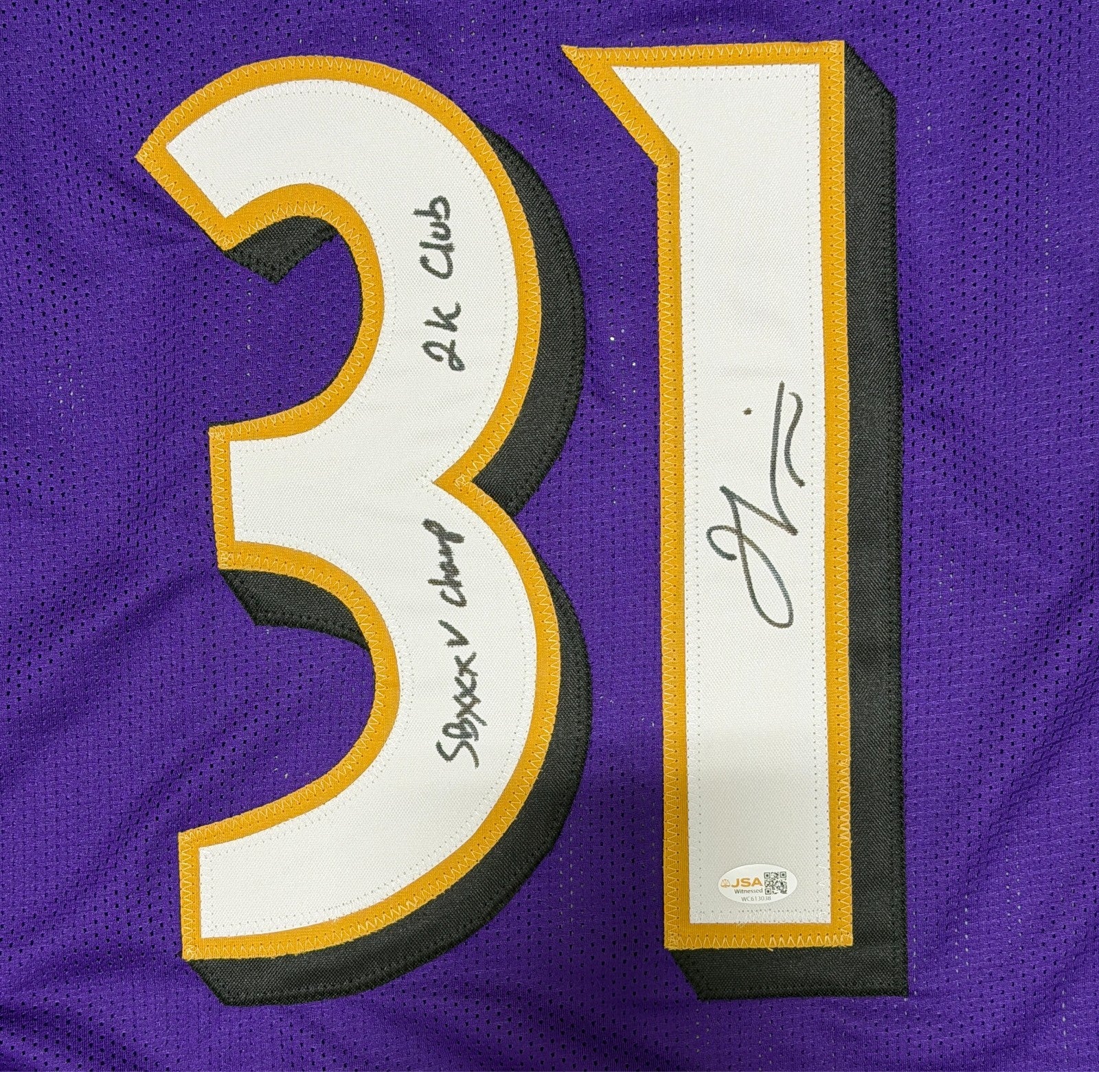Jamal Lewis Signed Ravens Custom Jersey w/ SB XXXV Champ + 2K Club JSA Wit COA1