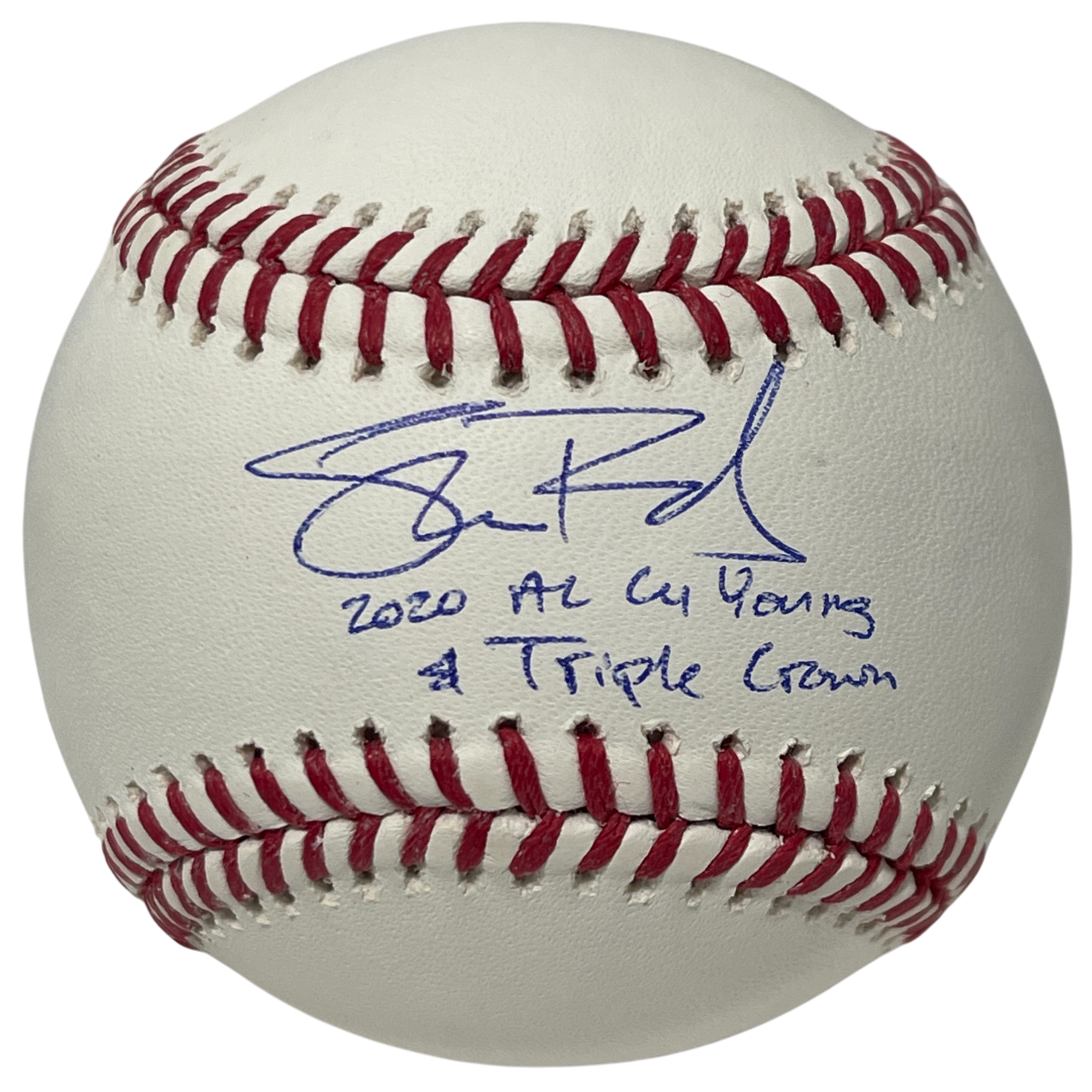 Shane Bieber Signed ROMLB Baseball w/ 2020 AL CY Young + TC Beckett BAS COA0