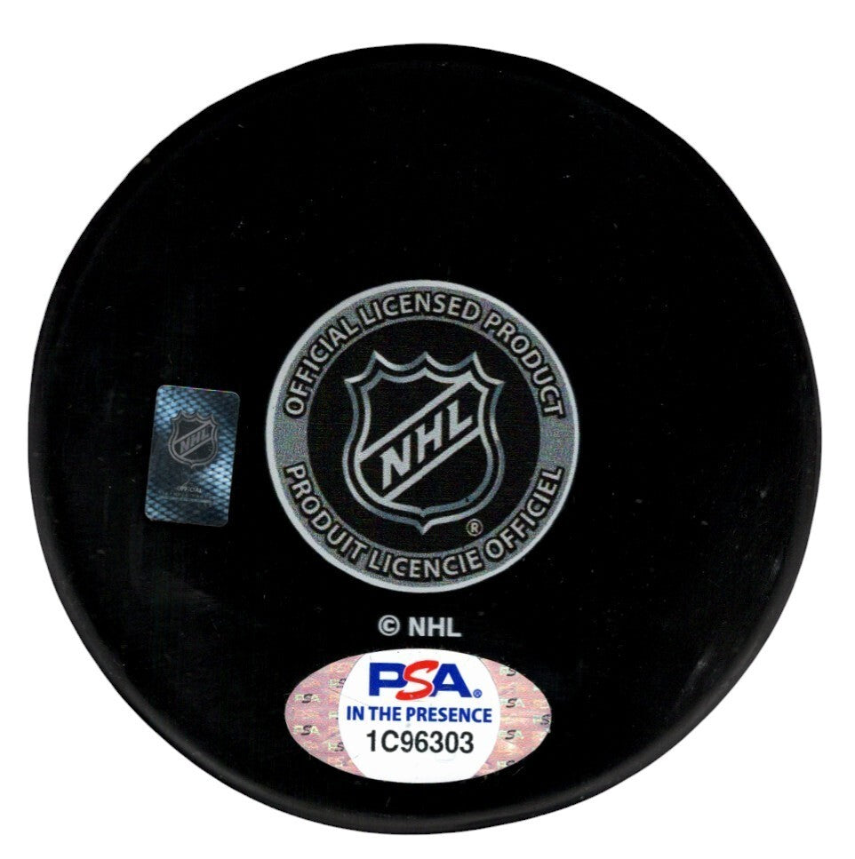 Martin St. Louis Signed Montreal Canadiens Logo Puck w/ Ole Ole Ole! PSA COA1