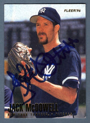 Jack McDowell Signed 1996 Fleer Baseball #190 LSCM COA New York Yankees0