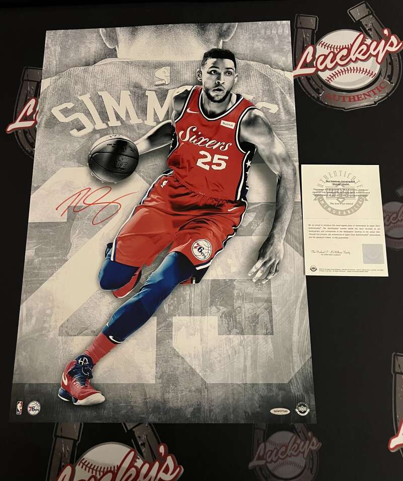 Ben Simmons Signed 16x24 Photo Driven Upper Deck UDA COA 76ers Red Ink3
