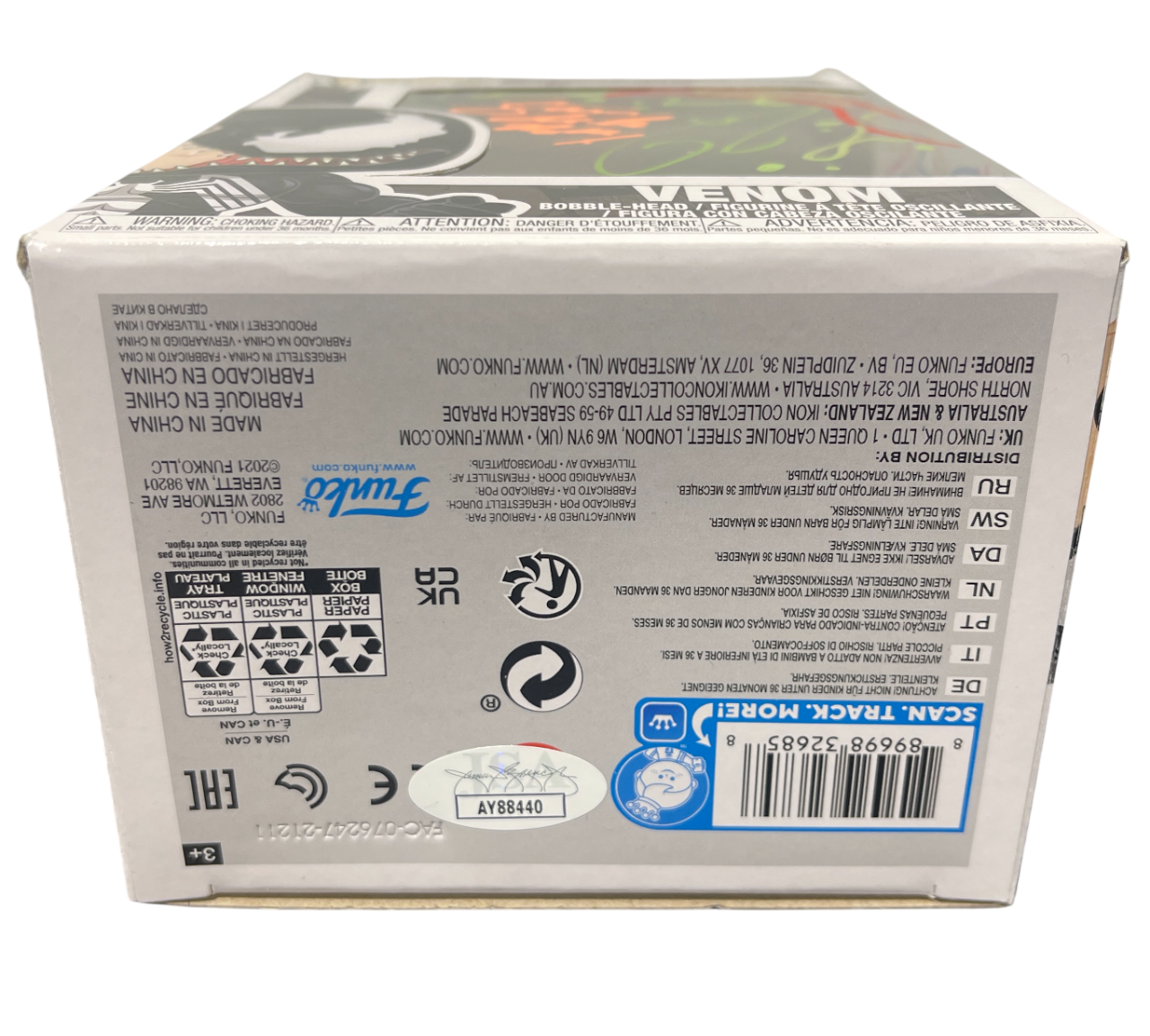 Tom Hardy Signed Venom Funko Pop #363 w/ Sam De La Rosa Sketch BAS & JSA COA A5