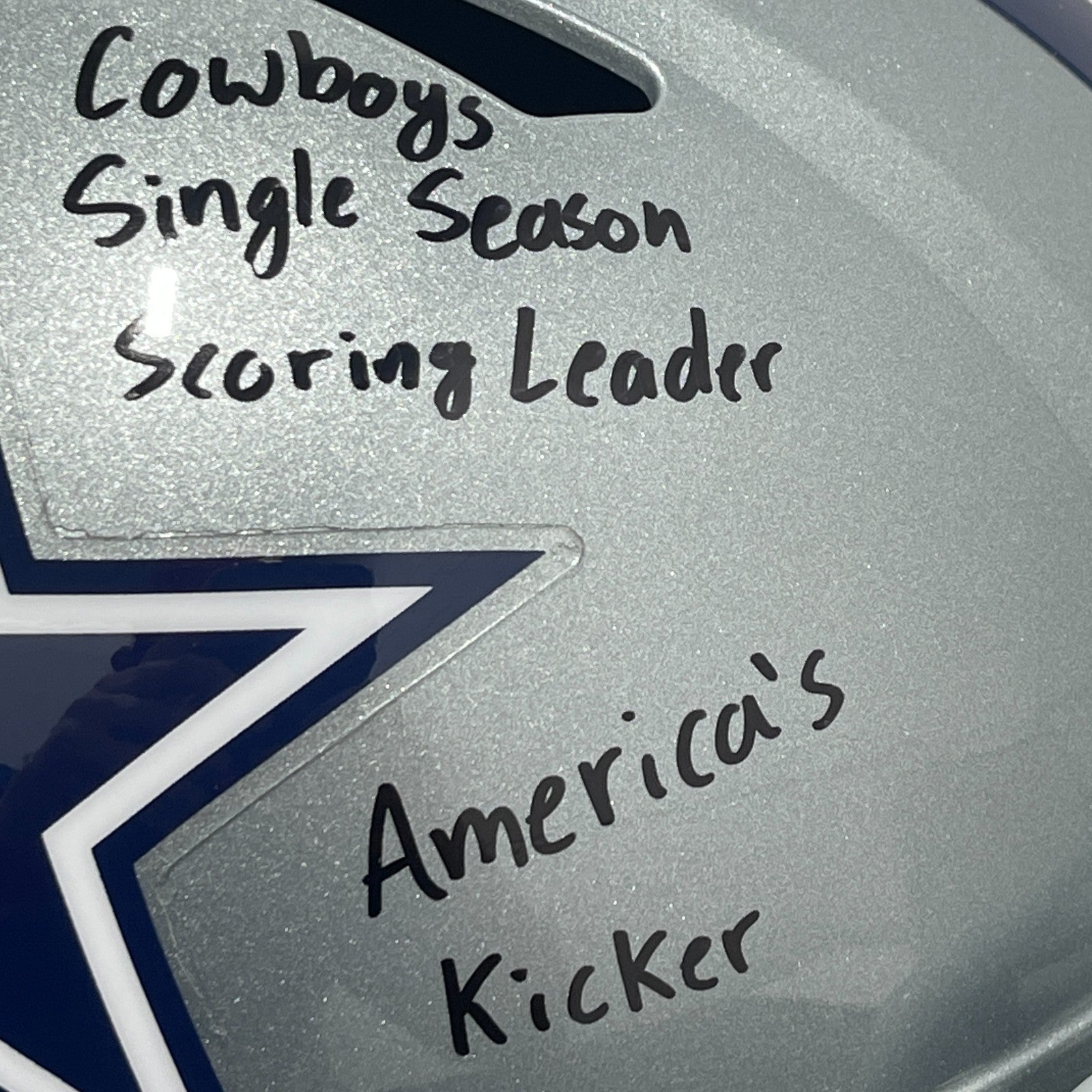 Brandon Aubrey Signed Cowboys Full Size FS Helmet w/ 3 Ins Beckett Wit BAS COA2