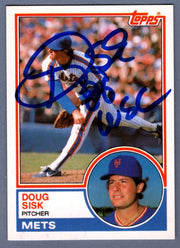 Doug Sisk Signed 1983 Topps Traded #105T Rookie RC w/ 86 WSC LSCM COA NY Mets0