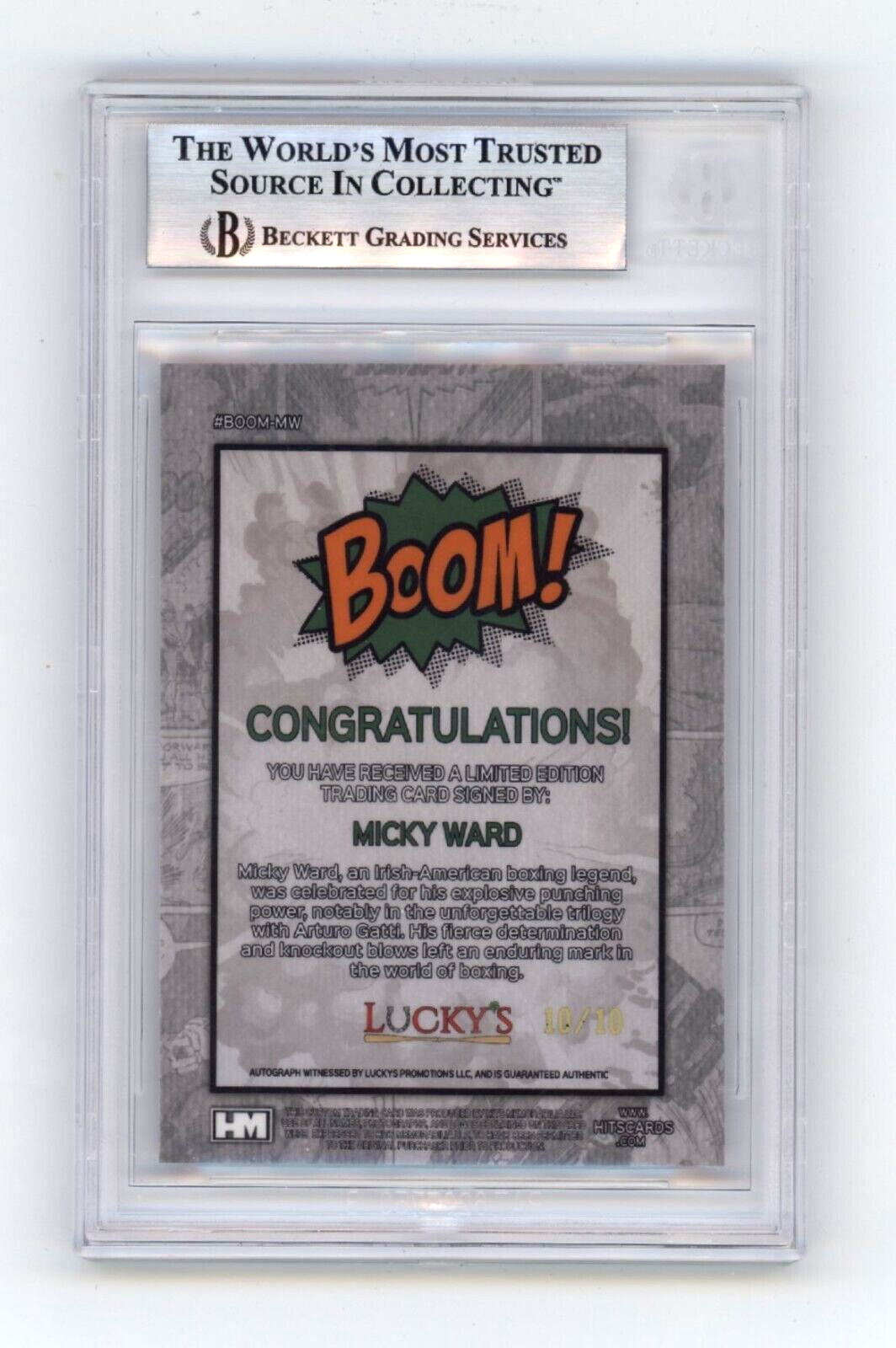Mickey Ward 2024 Hits Memorabilia BOOM Gold #/10 Signed BGS BAS Auto Irish1