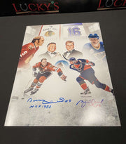 Bobby & Brett Hull Dual Signed Autographed 16x20 Photo w/ HOF Insc JSA COA0