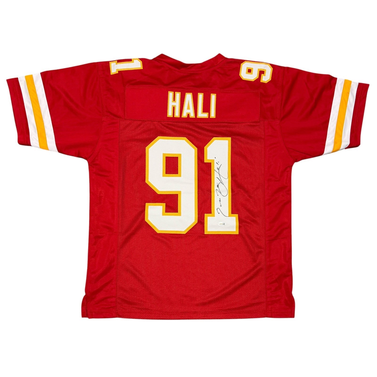 Tamba Hali Signed Autographed Kansas City Chiefs Custom Jersey JSA Witness COA0