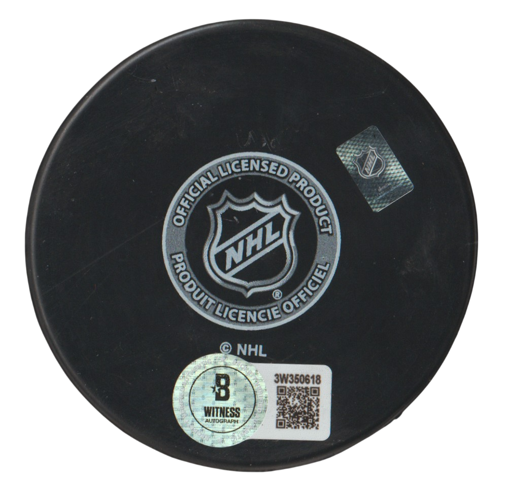 Brian Propp Signed Philadelphia Flyers Logo Puck w 5x AS Beckett Witness BAS COA1