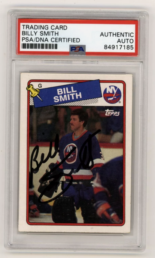 Billy Smith 1988-89 Topps #17 Signed PSA Authentic Auto Black Islanders HOF0