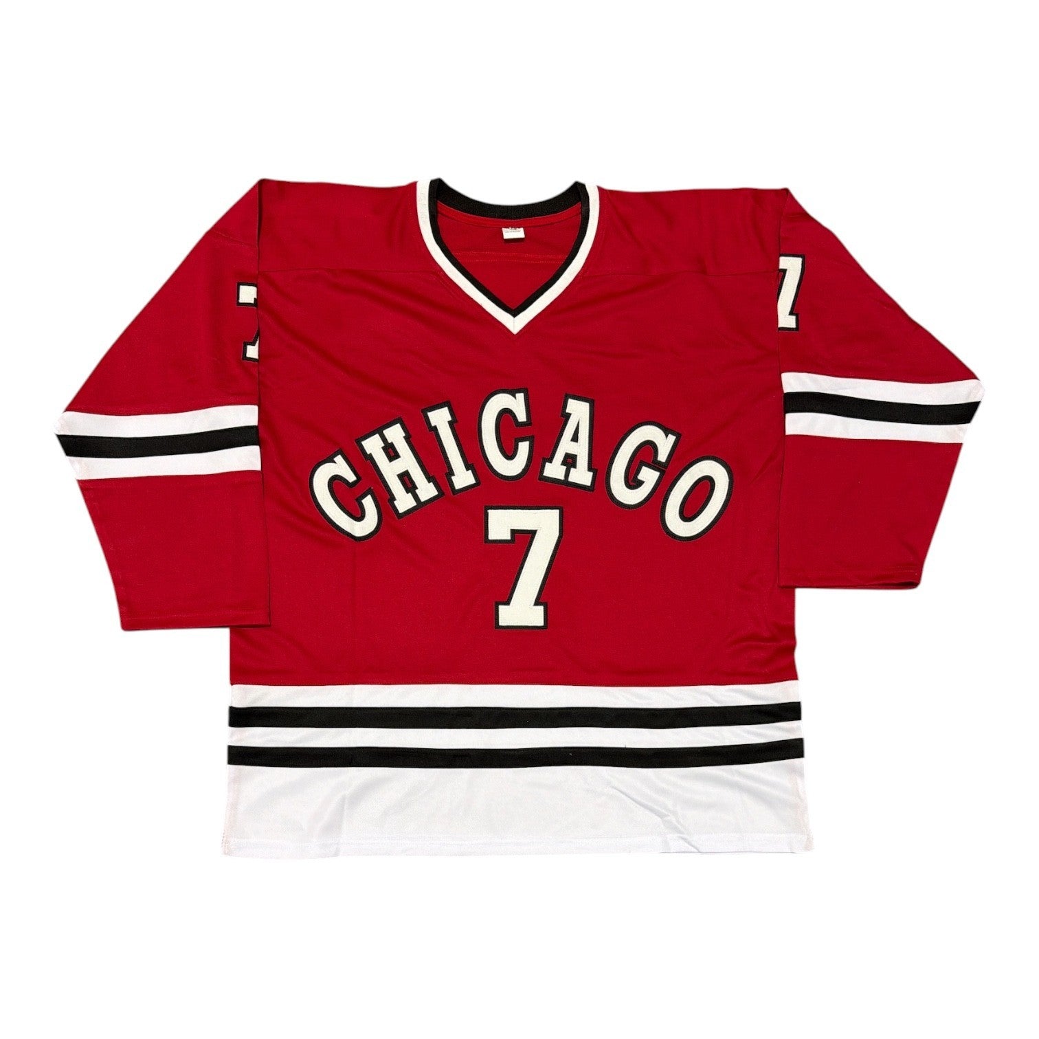 Chris Chelios Signed Chicago Custom Jersey w/ HOF 2013 Beckett Witness BAS COA1