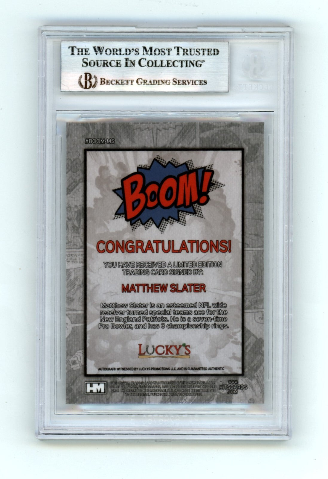 Matthew Slater 2024 Hits Memorabilia BOOM Silver Signed BGS BAS Auto Patriots1