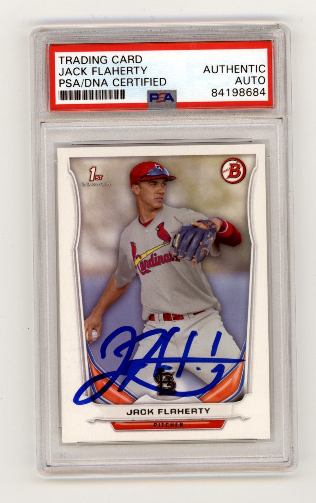 Jack Flaherty 2014 Bowman Draft DP30 1st Rookie RC Signed PSA Authentic Auto1