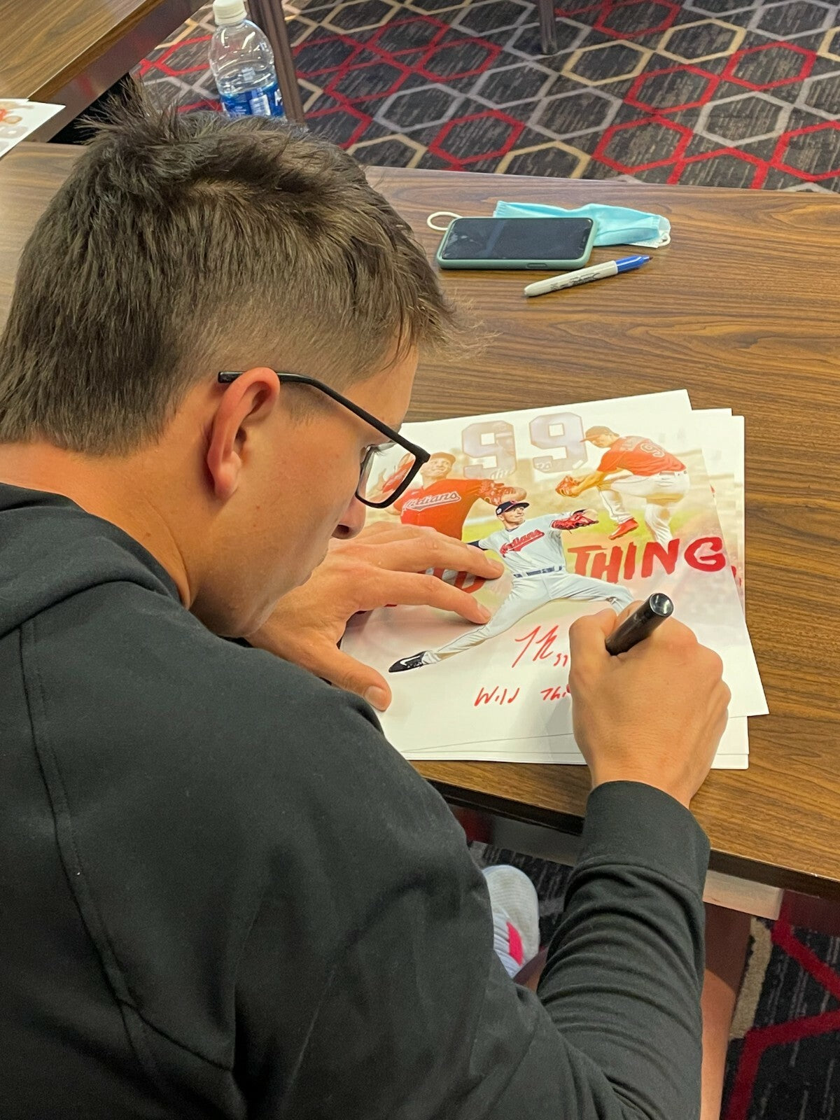 James Karinchak Signed Autographed Indians 11x14 Photo w/ Wild Thing JSA W COA3