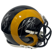 Jim Everett Signed Rams TB Mini Helmet 2 NFL Passing TD Leader Beckett W BAS COA0