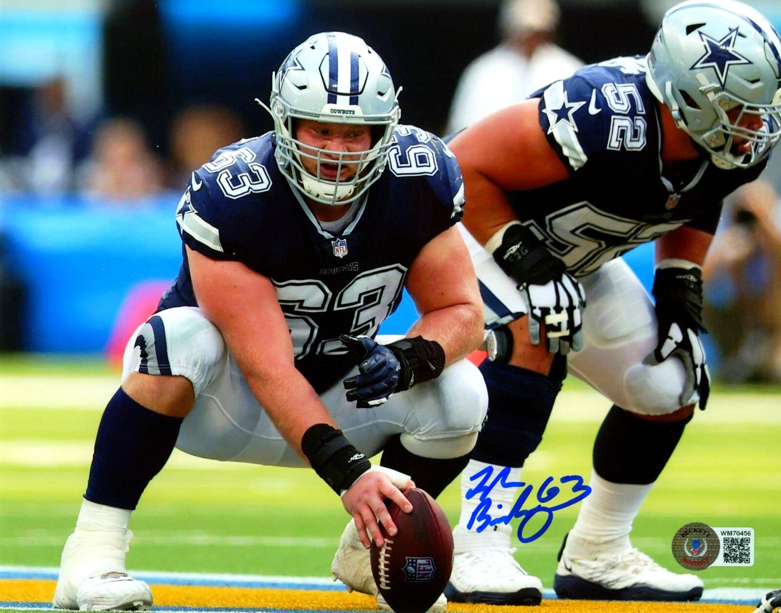 Tyler Biadasz Signed Dallas Cowboys 8x10 Photo Beckett Witness BAS COA #30