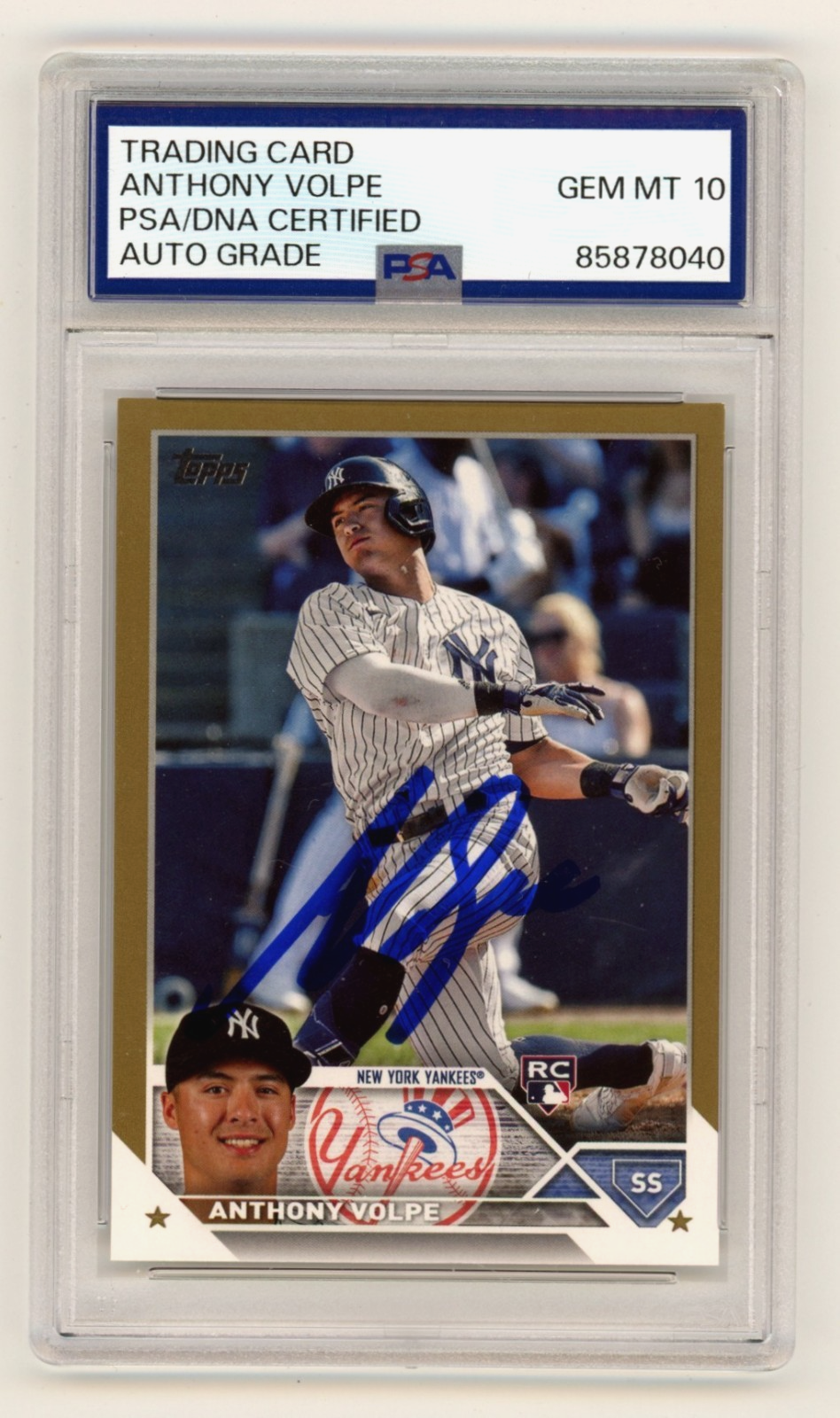 Anthony Volpe 2023 Topps Series 2 #460 Gold Parallel Signed RC /2023 PSA 10 Auto0