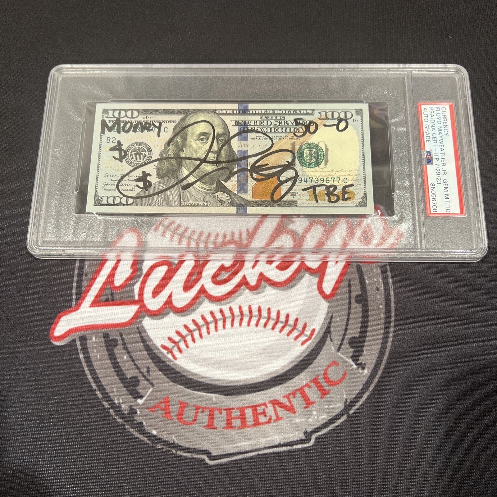 Floyd Mayweather Jr Signed $100 Bill US Currency x4 Inscriptions PSA 10 Auto J0