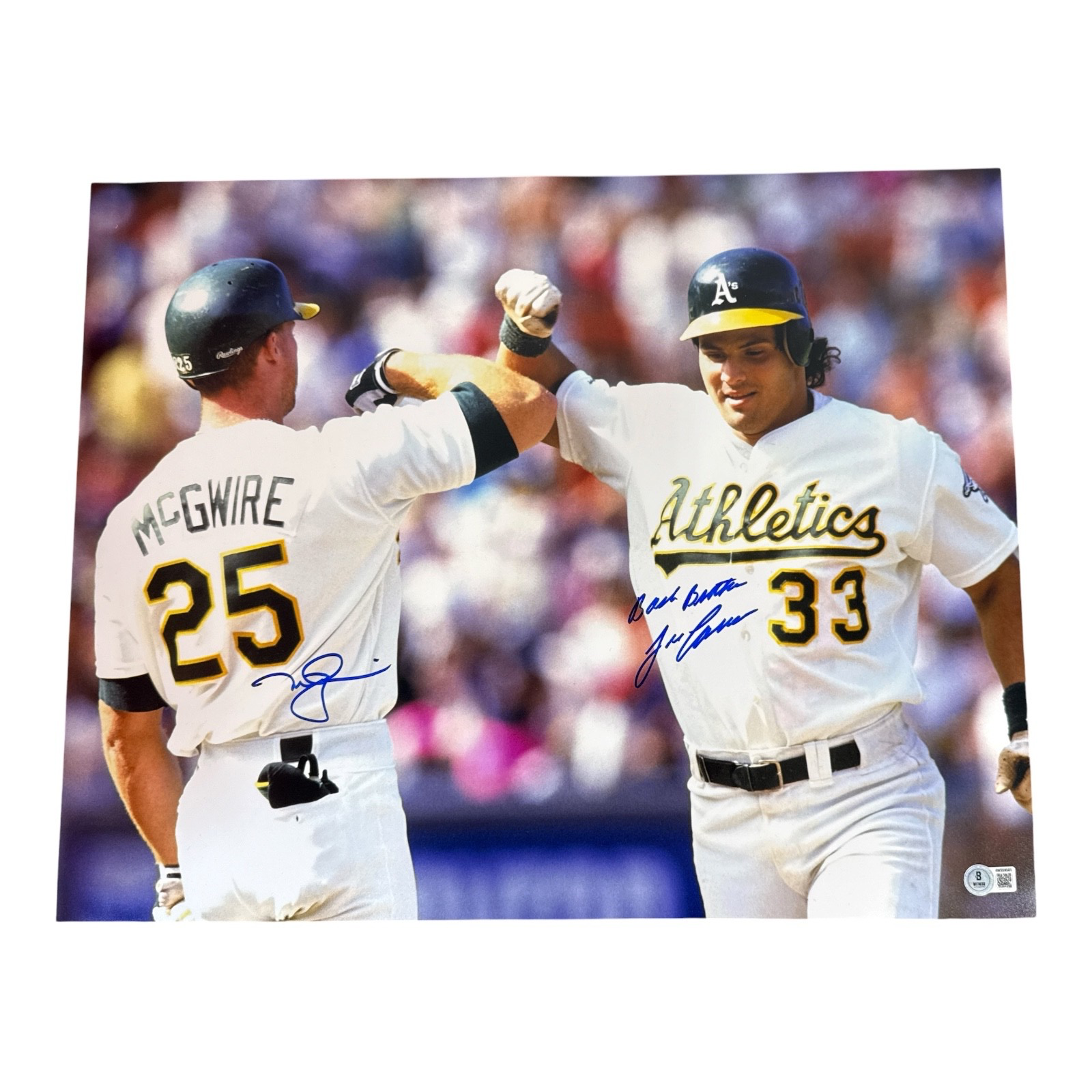 McGwire Canseco Dual Signed Athletics 16x20 Photo Bash Brothers Beckett BAS COA0