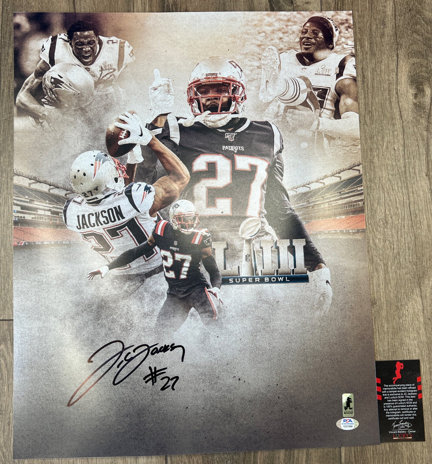 JC Jackson Signed Auto 16x20 Photo PSA ITP COA New England Patriots SB COMPOSITE0