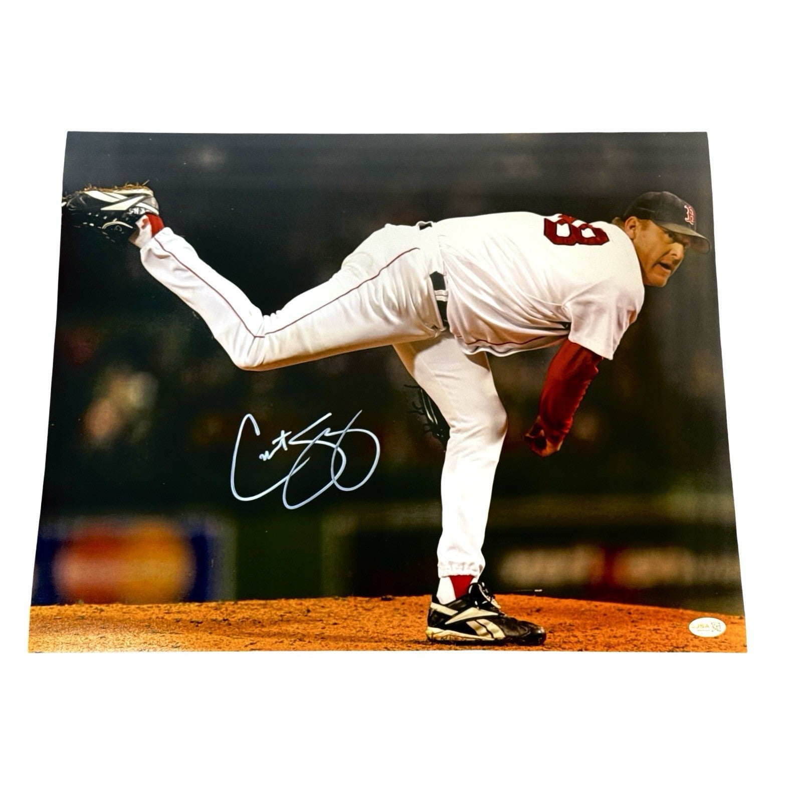 Curt Schilling Signed Autographed Boston Red Sox 16x20 Photo JSA Witness COA0
