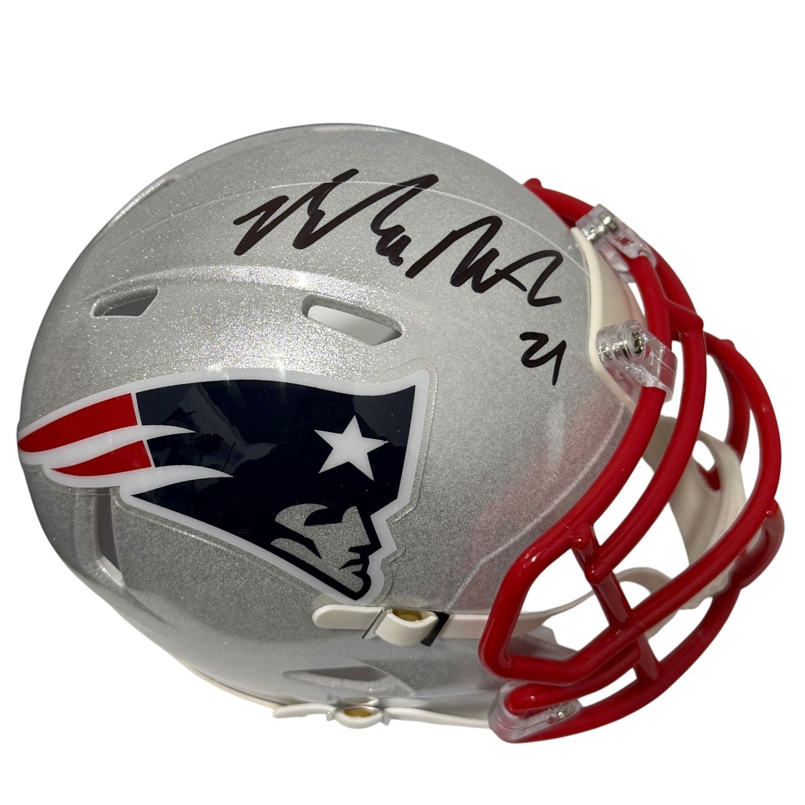 Malcolm Butler Signed New England Patriots Speed Mini Helmet JSA Witness COA0